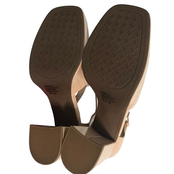 Pop Shoes Size 11 Womens Platform Mary Jane Heels Tan New With Box Eleven Buckle - Picture 10 of 12